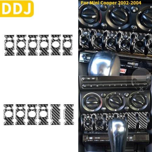For Mini Cooper Hatch One R50 R53 2002-2004 Car Center Light Control Button Window Lift Switch Cover Carbon Fiber Sticker Kit