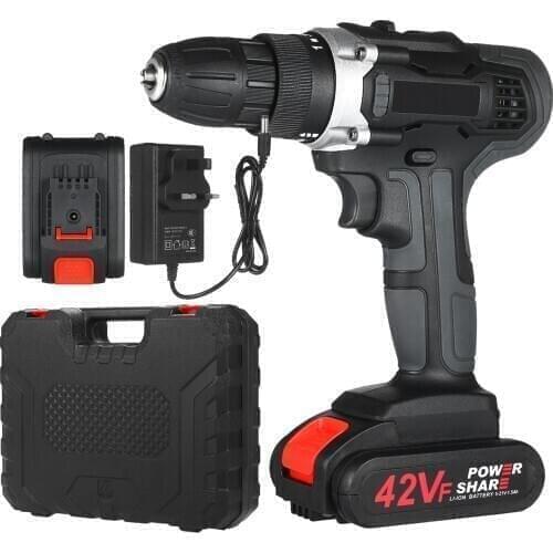 21V Cordless Drill Dirve Kit 2 Speed All Copper Cordless Power Drill with 2x1.5Ah Batteries Fast Charger 15+1 Torque Setting