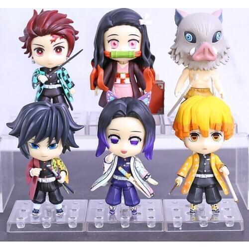 Demon Slayer Kimetsu no Yaiba Kamado Nezuko Agatsuma Zenitsu Hashibira Inosuke Tomioka Giyuu Figure Model Toys