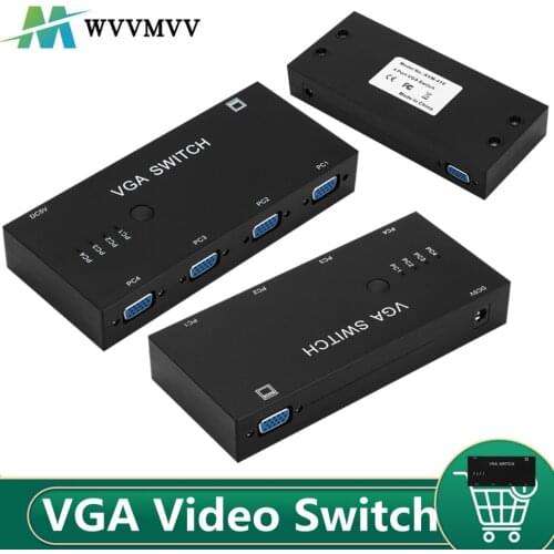VGA Switch 4 In 1 Out VGA Video Switcher Converter Box HD Signal Amplifier Booster Splitter Adapter For PC Monitor Projector