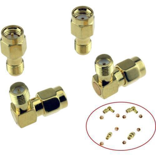 4pcs RPSMA SMA right angle straight curved 5.8G FPV Female/Male Antenna Connector for RC Aircraft Helicopter
