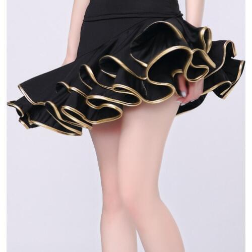 Latin dance costume sexy milk silk Crease latin dance short skirt for women latin dance exercise skirt 2kinds of colors