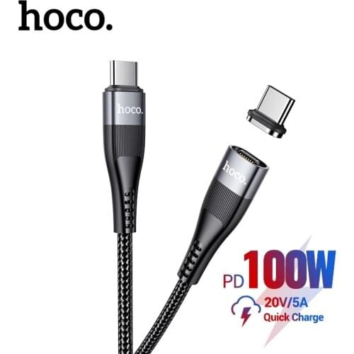 Hoco 2M Magneitc USB C to Type C PD100W Fast Charging Cable For Xiaomi Mi 11 Pro Poco F3 Quick Charger Cord For MacBook iPad Pro
