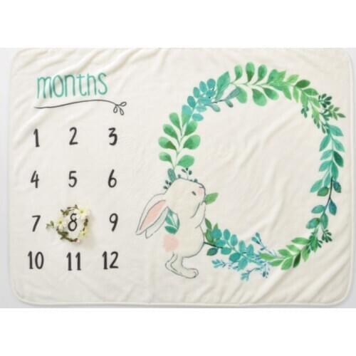 Milestone Baby Blankets Swaddle Wrap Cute Soft Blanket Cartoon Animal Soft Newborn Flannel Fleece Swaddling