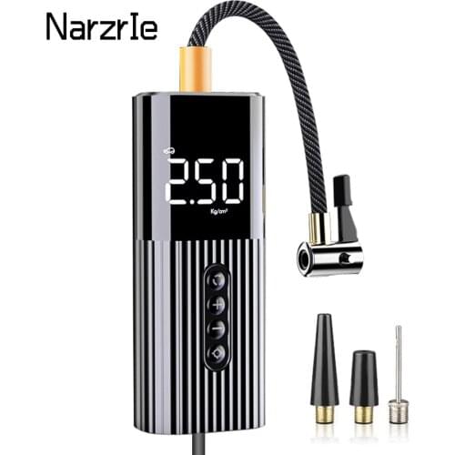 Mini Car Inflator Pump 12V Portable Wired Digital Air Compressor Car Tyre Inflatable Pump LED Light For Car Motorcycle Bicycle