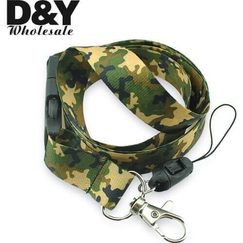 Fashion "Army Camouflage" Key Chain Neck Straps Rope Polyester Mobile Cell Phone Lanyard ID Card Badge Holder 12pcs Anti-lost