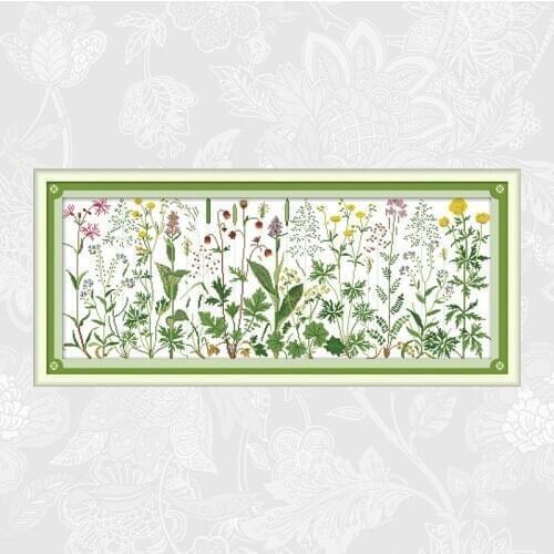 Joy Sunday Flowers On the Meadow Counted DIY Cross Stitch Fabric 11CT 14CT Wholesale Cross-Stitch Kit Embroidery Needlework