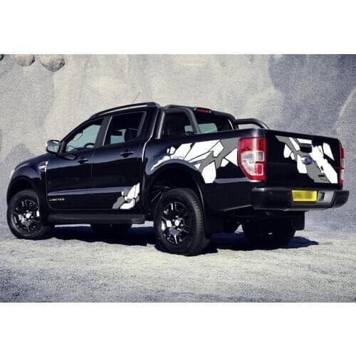 Car decals car body tail door Geometry graphic Vinyl car sticker fit for ford ranger 2012 2013 2014 2015 2016 2017 2018 2019