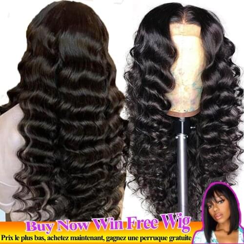 24 26 28 30 Inch Loose Deep Wave Wig 13x4 Lace Front Human Hair Wigs For Black Women 180 Density Remy 4x4 Curly Lace Closure Wig