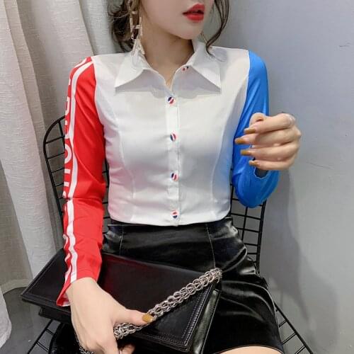 Make new spring fashion female printing shirt with long sleeves render unlined upper garment to coat of cultivate ones morality