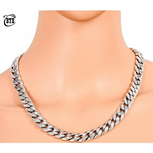 Wholesale Buddha Necklace Ancient Silver Color Chains Necklace Width 11mm 50CM/60cm Length Round Cuban Link Chain Jewelry