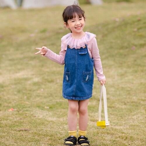 Toddler Girls Dress Casual Korean Denim Dress for Girl High Quality Strap Dress Spring Summer Baby Kids Clothes 2020 New Arrival