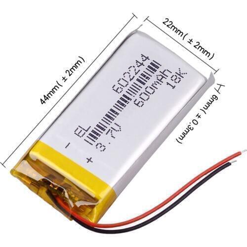 Polymer battery 600 mah 3.7 V 602244 smart home MP3 speakers Li-ion battery for dvd,GPS,mp3,mp4,mp5 cell phone,speaker