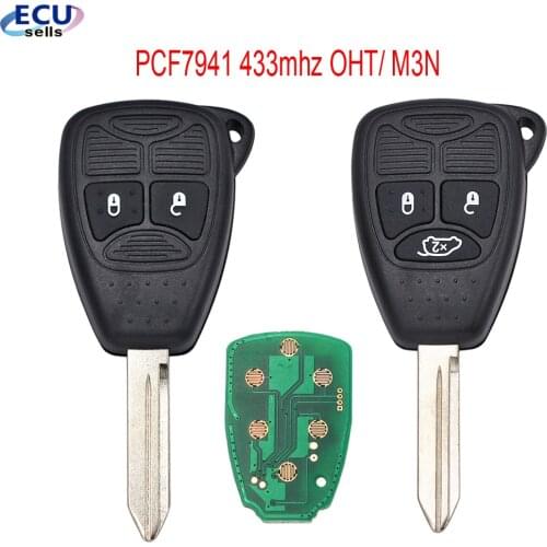 Remote Key Fob 2b /3 Button With Chip ID46 433mhz for Chrysler 300C Sebring PT Cruiser 05179516AA OHT M3N both can for