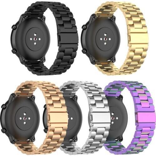 22mm watch band For Huawei Honor Magic Watch 2 Replacement Stainless Steel Straps for huami Amazfit Stratos3 metal bracelet band