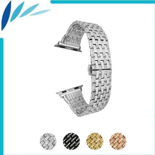 Stainless Steel Watchband for iWatch Apple Watch / Sport / Edittion 38mm 42mm Strap Band Loop Wrist Belt Bracelet Black Gold