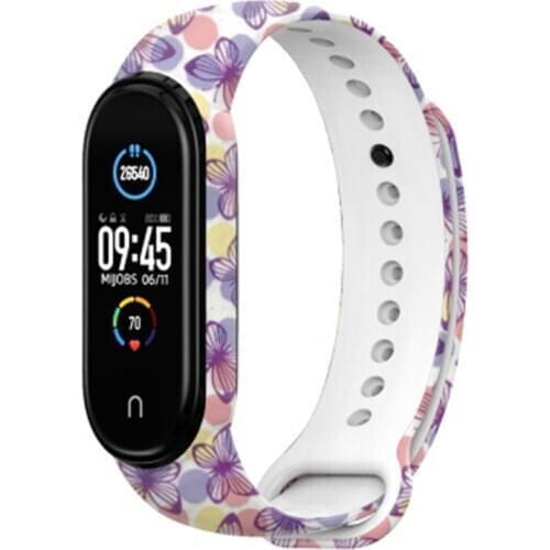 Suitable For Mi Band 5 Strap Wristband Silicone Color Printing Water Transfer Replacement For Mi Band 5 Strap Accessories