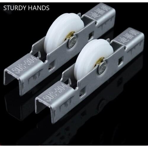 2pcs/lot Frameless Balcony Window Stainless Steel Roller Sliding Doors Windows Sliding Track Roller Pulley Furniture Hardware