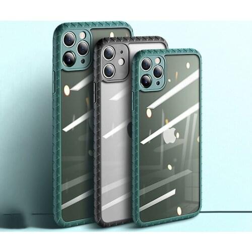 Luxury Grid Clear Phone Case For iPhone 11 Pro MAX XS X XR XSMAX 7 8 Plus SE2020 Fashion Business Soft Protective Cover Shell