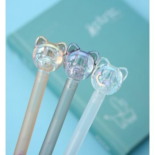 36PCS Korean Stationery Creative Crystal Puppy Gel Pen Cute Animal Shiba Inu Quick-Dry Pen Kawaii School Supplies