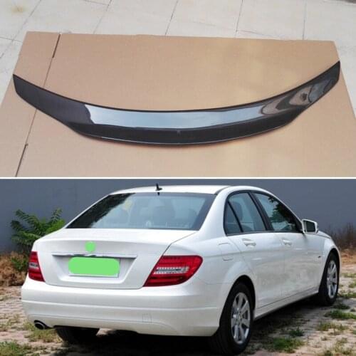 Use For Benz C Class W204 Spoiler 2008--2014 Year Sedan AMG Glossy Real Black Carbon Fiber Rear Wing PSM Style Accessories