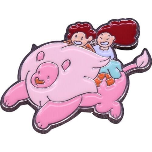 Steven Universe Brooch magical pink lion Badge Crystal Gems Enamel Pin cartoon TV series Jewelry