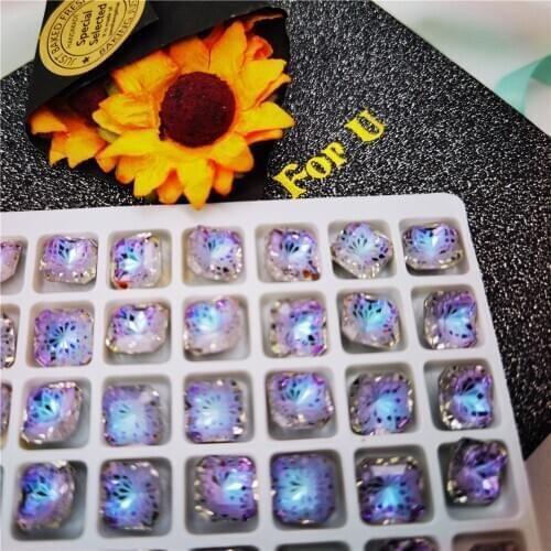 Strass K9 Glass Crystal Square Princess DIY cushion Fancy Stone rhinestones Point back stone gems crystal Jewelry Design 20pcs