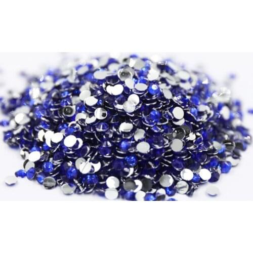 Sapphire Color 2~6mm Flatback стразы Resin Non hotfix Rhinestones in Bulk Package Plastic Nail Art Decoration for Garment