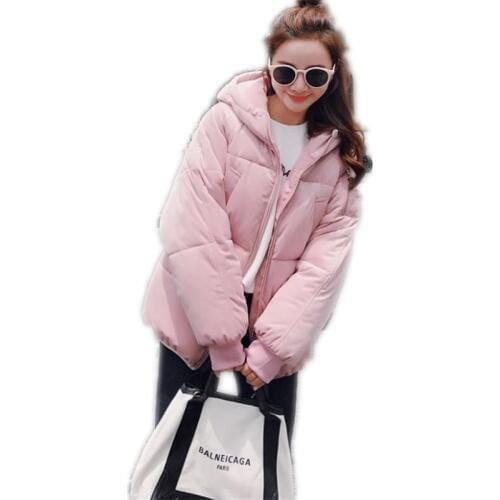 Long Sleeve Loose Winter Women Jacket 2018 Fashion Pleuche Down Cotton Jacket Hooded Plus Size 3XL Padded Winter Coats MujerQ622