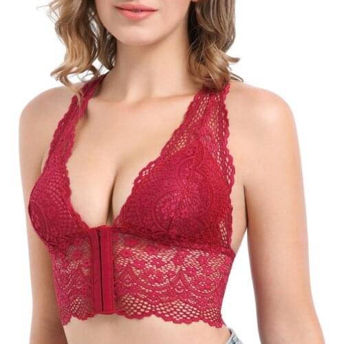 Front Buckle Seamless Comfort Bra For Women Vest Lace Bra Beauty Back Underwear Adjustable Sports Breathable Bra Large Size