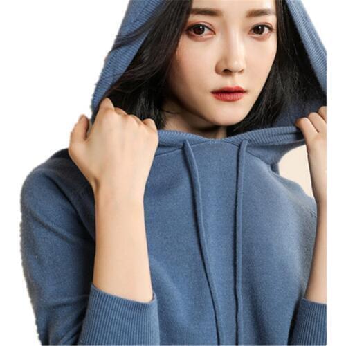 2019 Autumn&winter Hot Sales Women clothes Cashmere pullovers Caps collar Keep warm Solid color long sleeve pullovers PZ1223