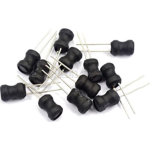 10Pcs DIP Power Inductor 6*8mm 2.2UH 4.7UH 10uH 22uH 100uH 150uh 220uH 330uH 470uH 1MH 2.2MH 4.7MH 10MH Inductance 6X8mm 2 Pins