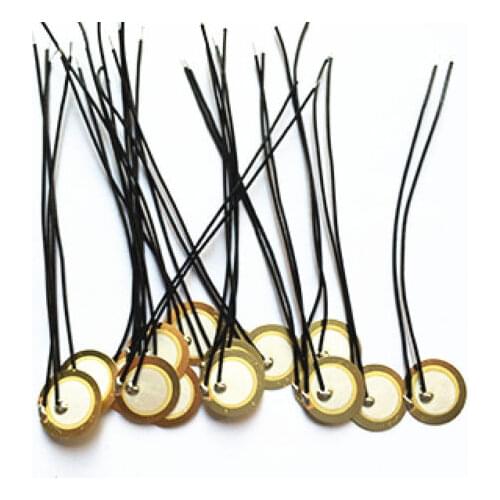 100PCS 12mm Piezo Elements Sounder Sensor Trigger Drum Disc + wire copper