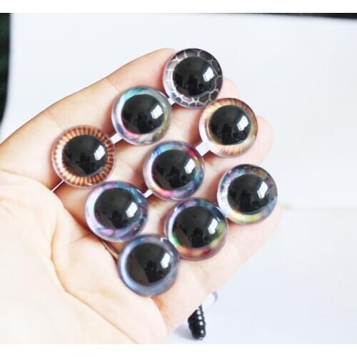 100pcs F13A 13mm-28mm round clear toy safety colorful eyes + hard washer for DIY plush doll findings-size option