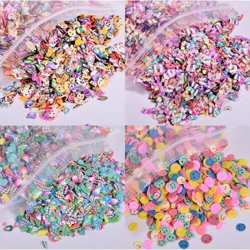 1000Pcs/set Diy Nail Art Decoration 3D Colorful Butterfly Crystal Filling Accessories Soft Pottery Cartoon Nail Foil Stickers