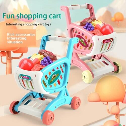 Childrens Trolley Shopping Large Supermarket Toy Kitchen Play House Simulation Fruit And Vegetable Baby Girl Toy Gift