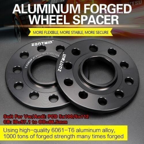 2/4Pieces 3/5/8/10/12mm Wheel Spacers Conversion Adapters PCD 5x100/5x112 CB: ID=57.1mm to OD=66.6mm suit for Vw-Audi Car