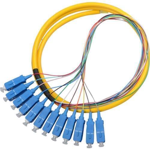 20PCS Fiber Optic Bundle Pigtail SC Single Mode 12 Core Pigtail SC UPC 1.5m Patch Cord Free Shipping Factory wholesale