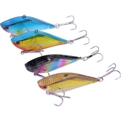 4PCS VIB Fishing Lures 6.5cm 9.8g Sinking Artificial Hard Bait Crankbait Vibration Wobblers Plastic VIB Hard Lure Fishing Tools