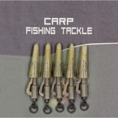 5pcs Fishing Terminal Tackle Safety Lead Clips Tubes Carp Fishing Tackle Tools Lead Clips Outdoor Fish Tool Gear