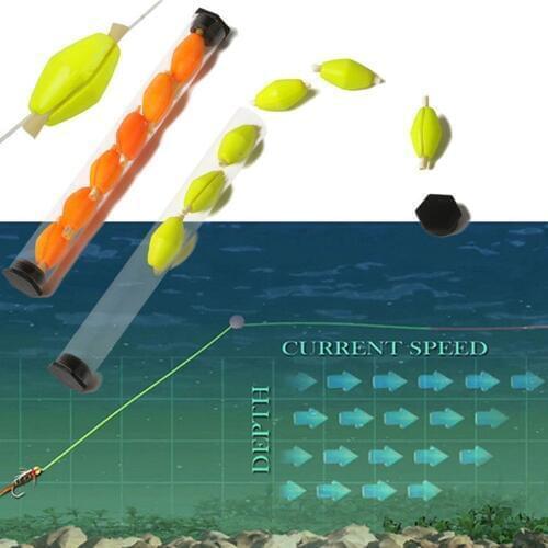6Pcs Per Tube Float Foam Strike Indicators 20 x 10mm For Fly Fishing Plastic Tube Yellow / Orange