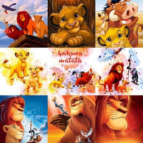 5D DIY Diamond Painting Disney Lion King Cartoon Anime Diamond Embroidery Full Cross Stitch Kits Mosaic Child Gift Home Decor