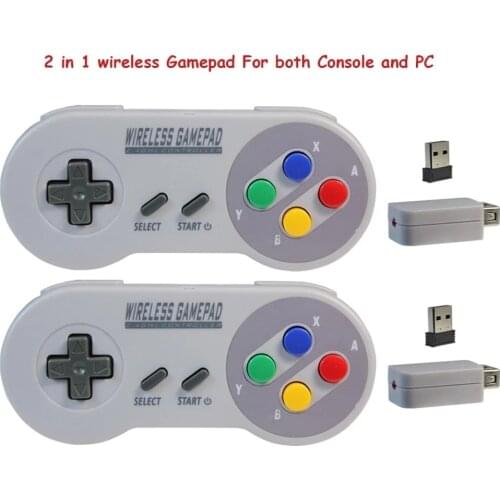 Colorful 2 Reciever Wireless 2.4G Game Controller Joypad Joystick Controller for SNES for Classic MINI for PC Windows for Switch