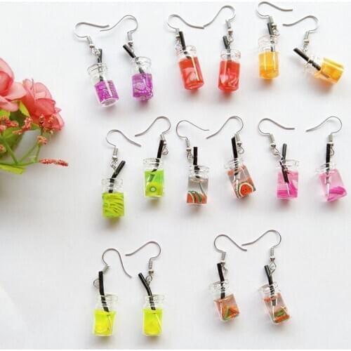 Creative Amusing Fresh Fruit Tea Earrings All-matching Unique Design Simulation Personality Simple Flower Receptacle Eardrop