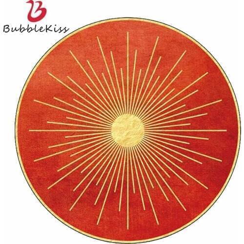 Bubble Kiss Nordic Style Round Carpet Geometric Pattern Living Room Pink Rug Modern Girls Bedroom Decor Carpet Non-Slip Home Rug