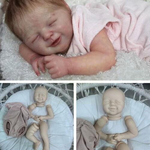 18 inches Reborn Doll Kit Agnes Smile Angel Baby DIY Soft COA Original Birthday Holiday Toys Kit with Gifts For Children Gi F9G8