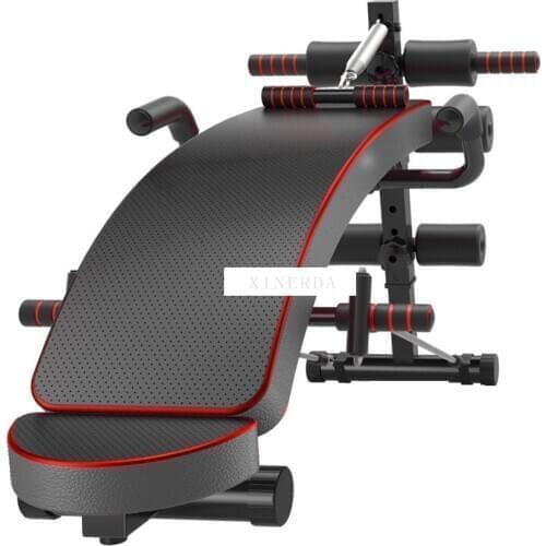 Multifunction Sit-up Bench With Headrest Pulling Rope Exerciser Trainer Steel Frame Ab Abdominal Fitness Bench Indoor Equipment