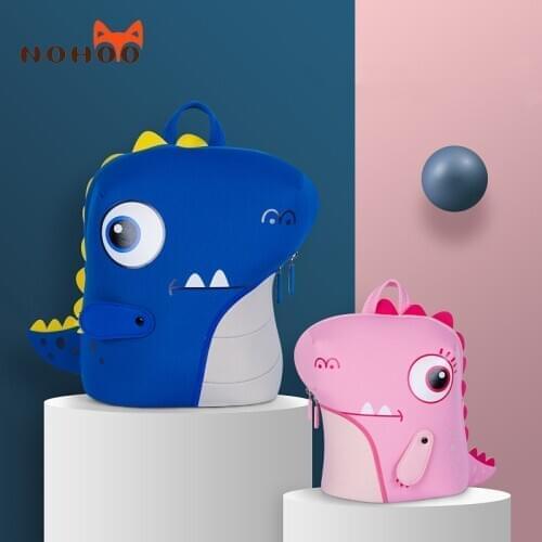 Nohoo Dinosaur Backpack for Kids 3D Cartoon Kindergarten School Bags for Boys Animal Waterproof 1-4 Years Old Childrens Bag New