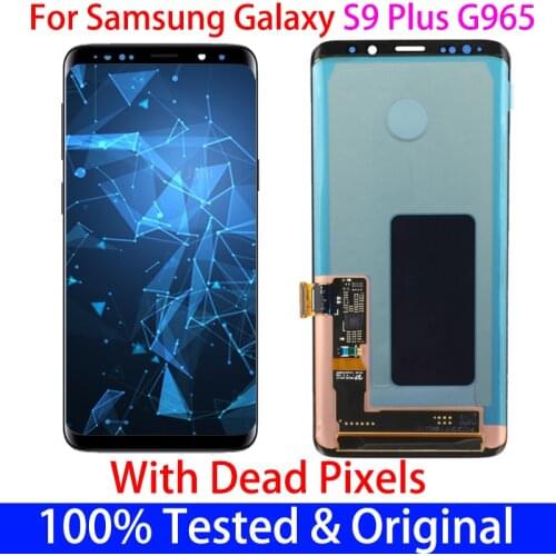 Original With a Dead Pixels S9+ LCD For Samsung galaxy S9 Plus S9Plus G965 G9650 G965F G965A LCD Display+Touch Screen Digitizer