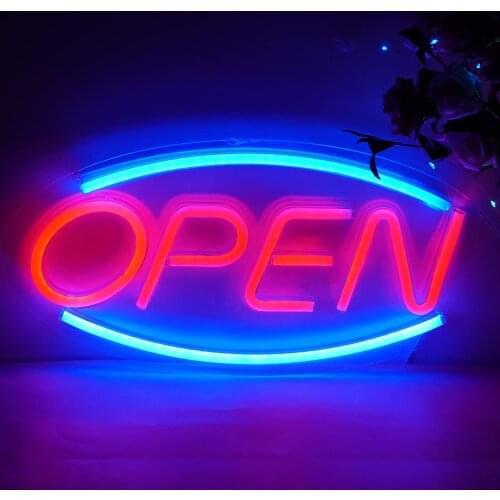 Open Neon Sign Light Wall Hanging Word Signs Store Business Bar Club Wall Decoration Commercial Lighting Colorful Neon Bulbs